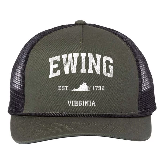 Ewing Virginia Va Vintage Athletic Sports Retro Rope Trucker Hat Cap