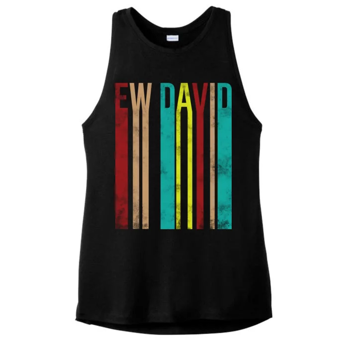 Ew David Retro Logo Ladies Tri-Blend Wicking Tank