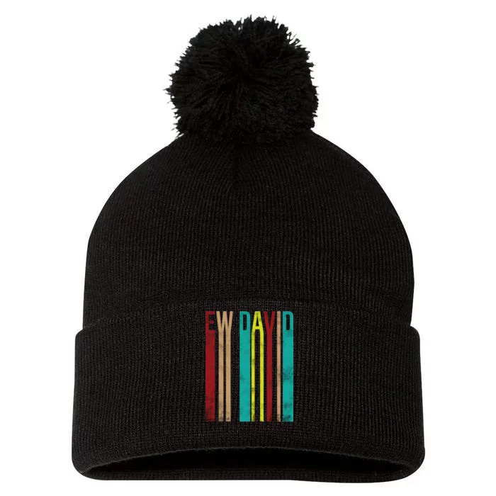 Ew David Retro Logo Pom Pom 12in Knit Beanie