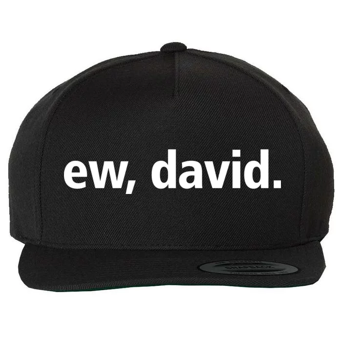 Ew David Simple Logo Wool Snapback Cap