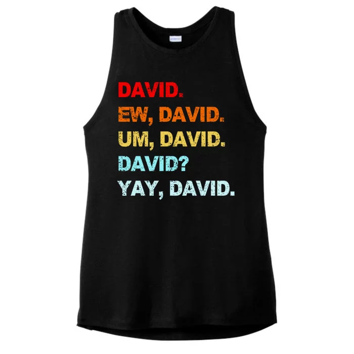 Ew David Yay David Ladies Tri-Blend Wicking Tank