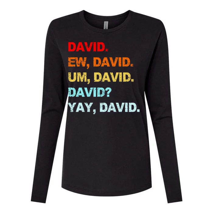 Ew David Yay David Womens Cotton Relaxed Long Sleeve T-Shirt