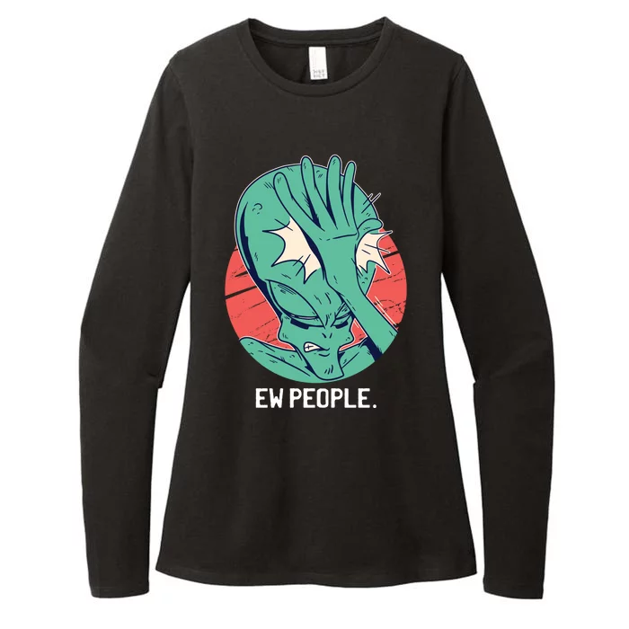 Ew People Alien Facepalm Womens CVC Long Sleeve Shirt