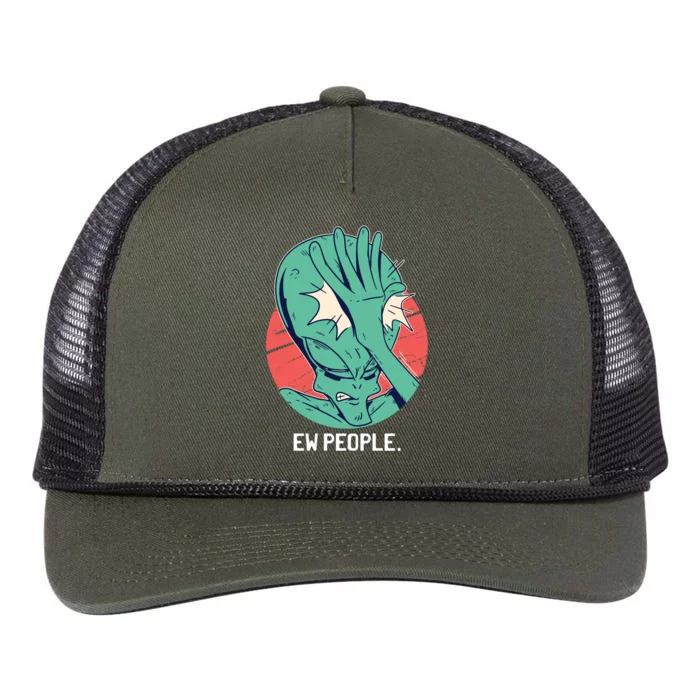 Ew People Alien Facepalm Retro Rope Trucker Hat Cap