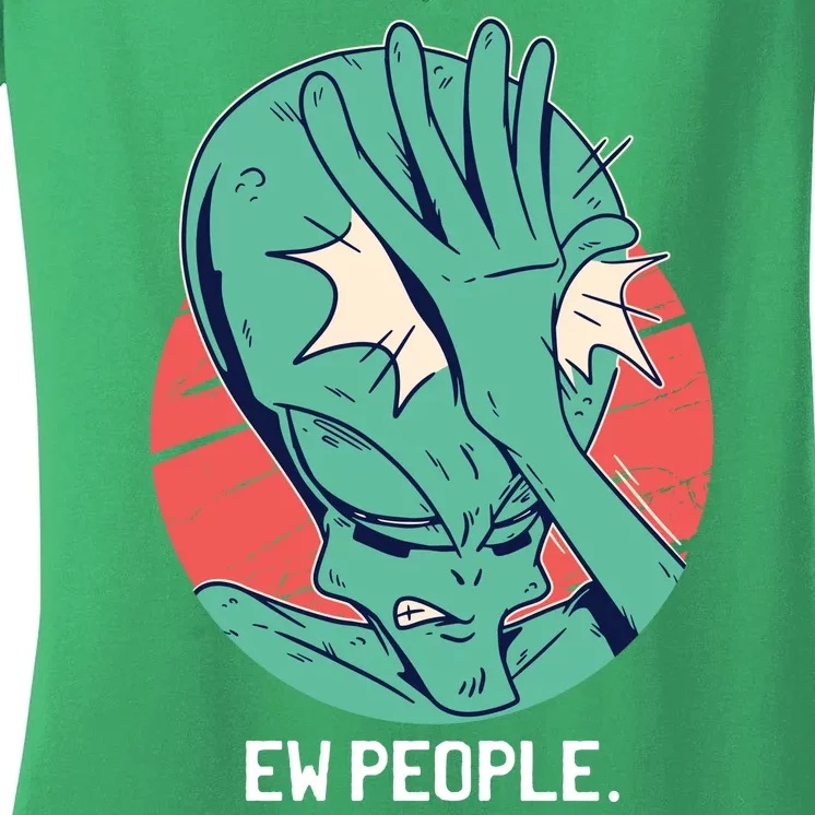 Ew People Alien Facepalm Women's V-Neck T-Shirt