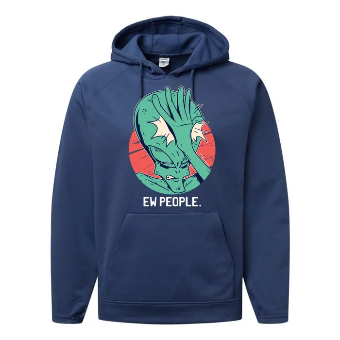 Ew People Alien Facepalm Performance Fleece Hoodie