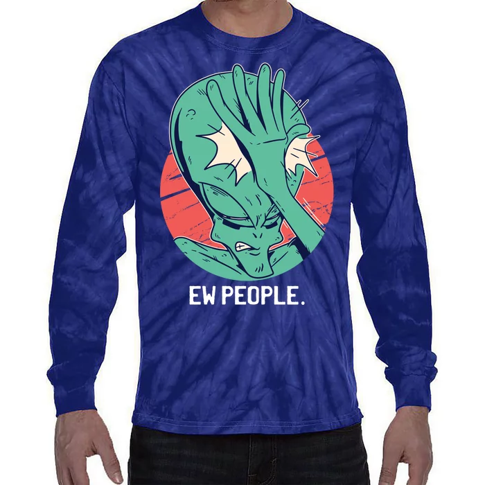 Ew People Alien Facepalm Tie-Dye Long Sleeve Shirt