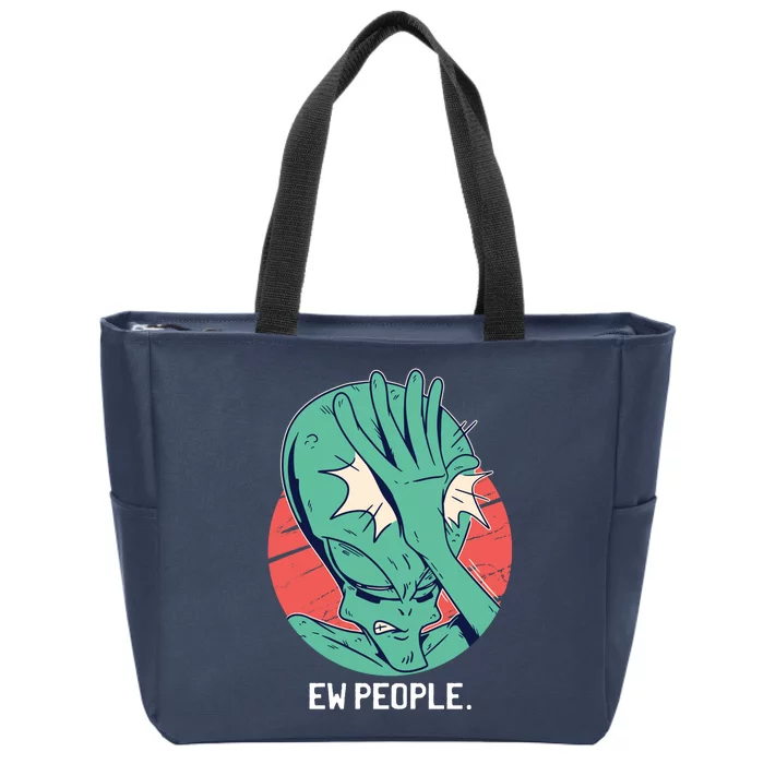 Ew People Alien Facepalm Zip Tote Bag