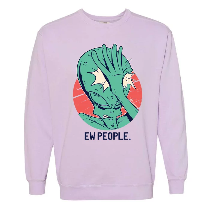 Ew People Alien Facepalm Garment-Dyed Sweatshirt