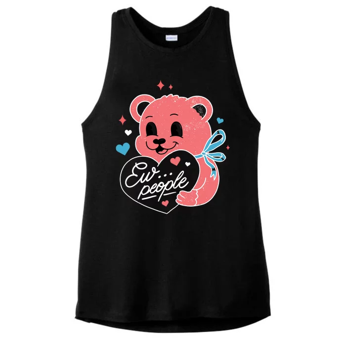 Ew People Teddy Bear Ladies Tri-Blend Wicking Tank