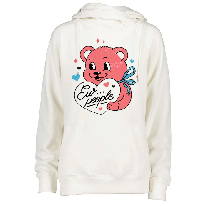 Ew People Teddy Bear Womens Funnel Neck Pullover Hood