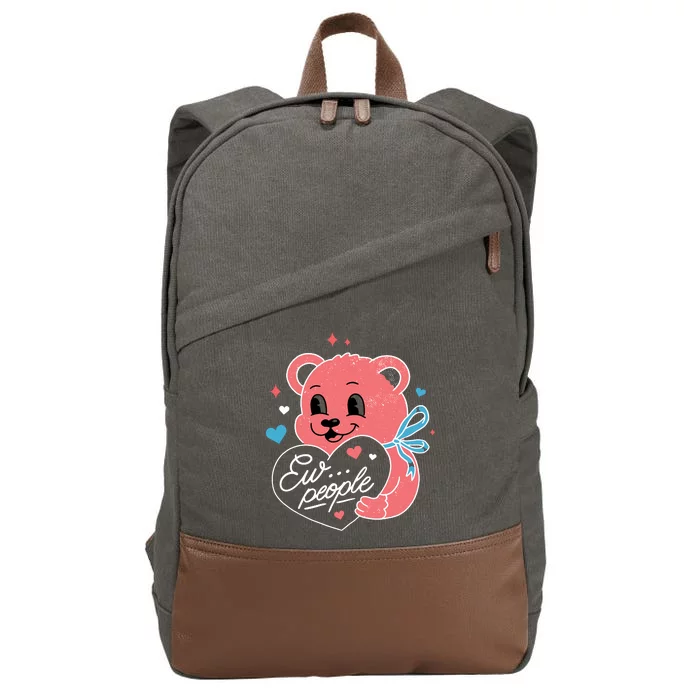 Ew People Teddy Bear Cotton Canvas Backpack