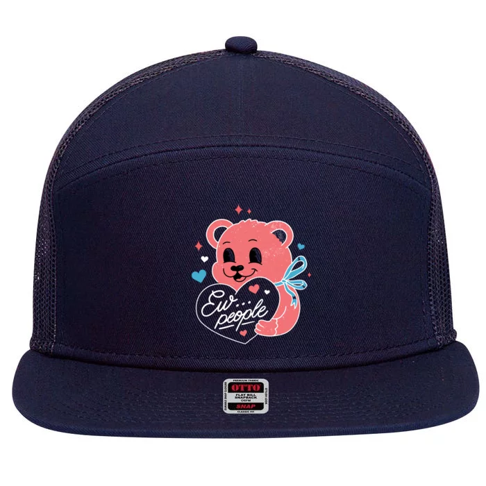 Ew People Teddy Bear 7 Panel Mesh Trucker Snapback Hat