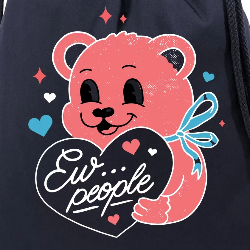 Ew People Teddy Bear Drawstring Bag