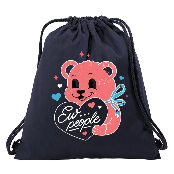 Ew People Teddy Bear Drawstring Bag