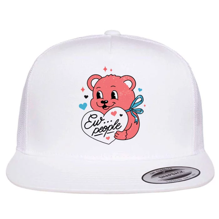 Ew People Teddy Bear Flat Bill Trucker Hat