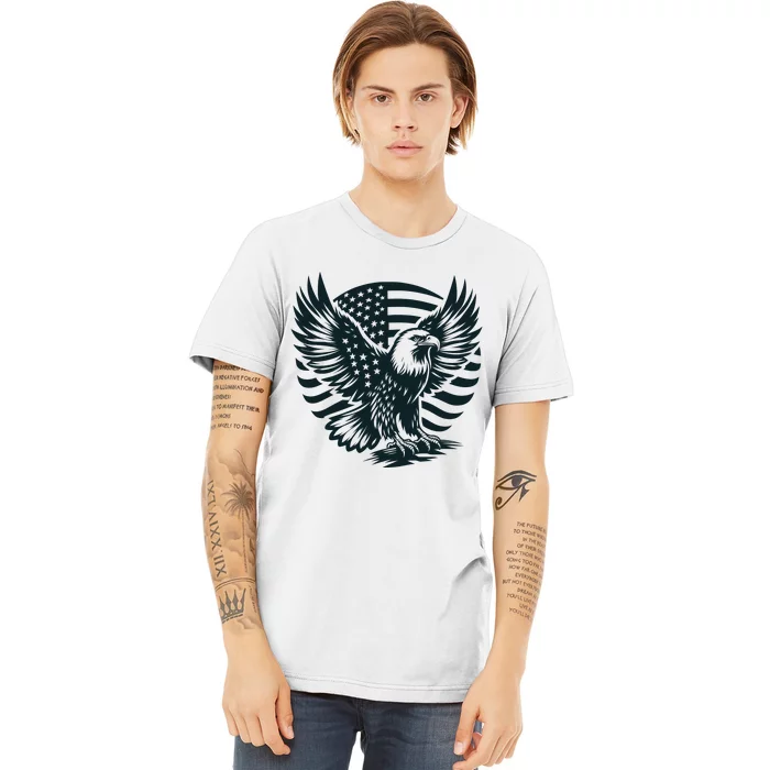 Eagle With American Flag Premium T-Shirt