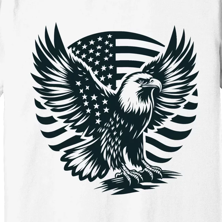 Eagle With American Flag Premium T-Shirt