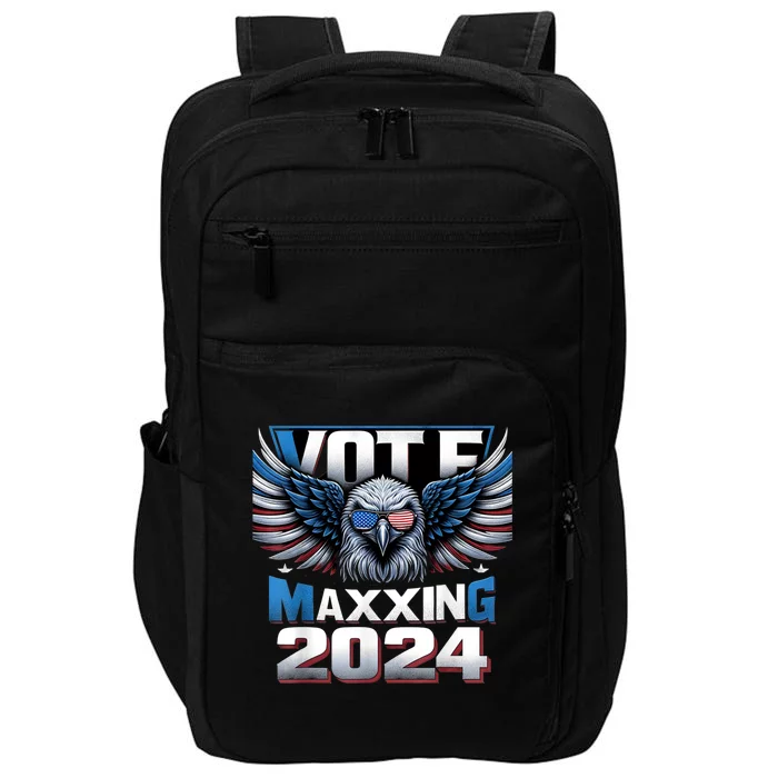 Eagle With American Flag Glasses Vote Maxing 2024 Impact Tech Backpack