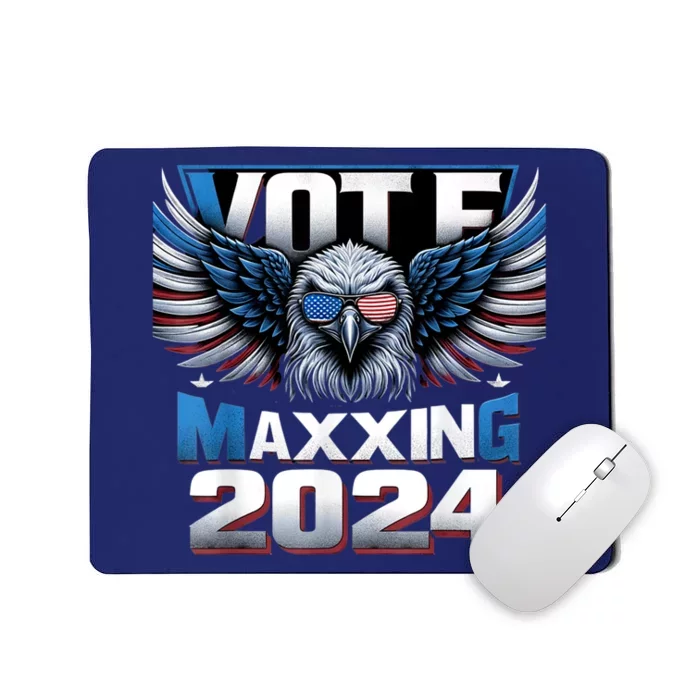 Eagle With American Flag Glasses Vote Maxing 2024 Mousepad