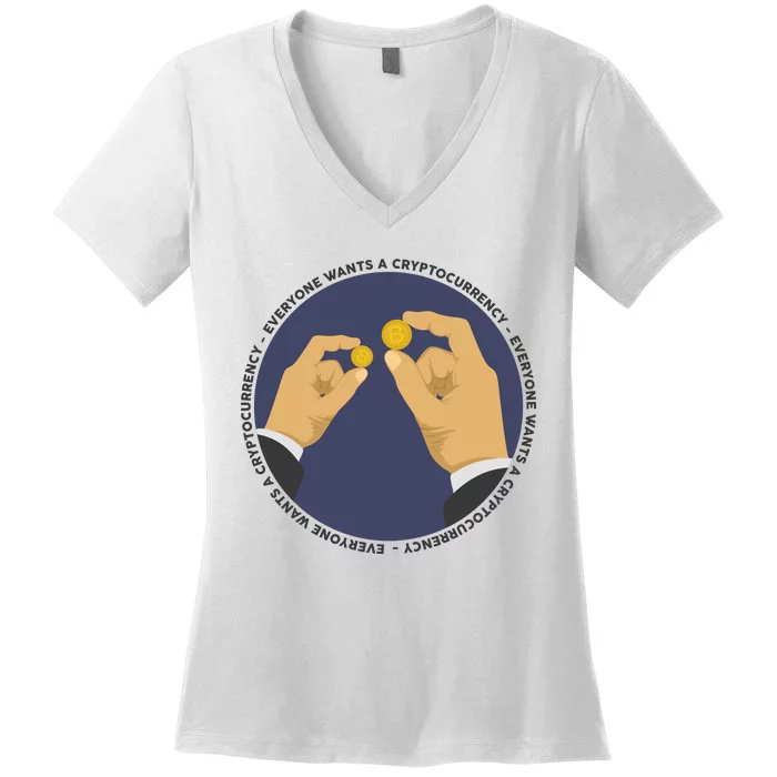 Everyone Wants A Cryptocurrency Women's V-Neck T-Shirt