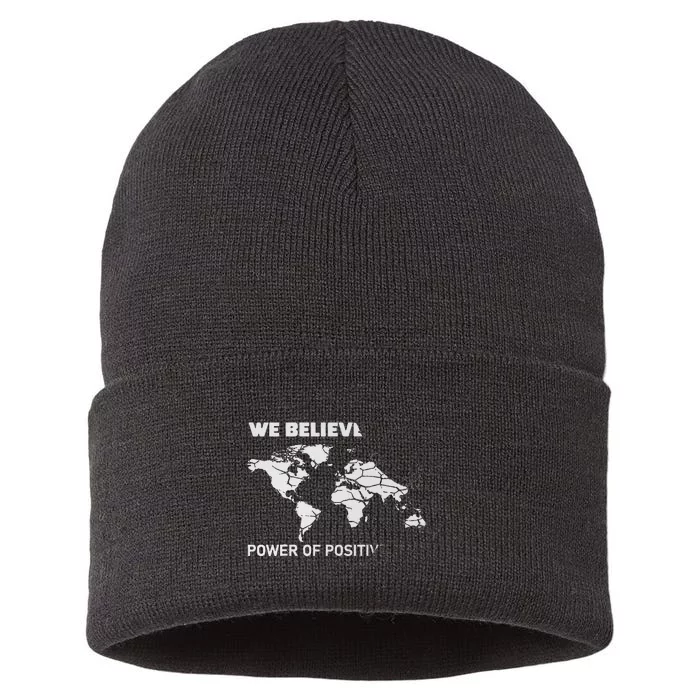 ESL We Believed The Power Of Positive Syntax Funny ESOL Sustainable Knit Beanie