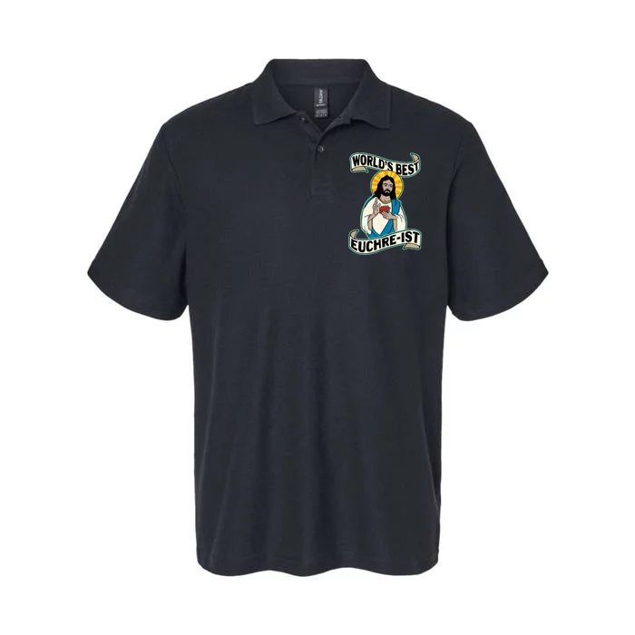 Euchre WorldS Best Euchre Ist Jesus Pun Softstyle Adult Sport Polo