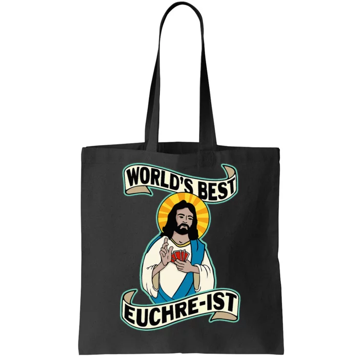 Euchre WorldS Best Euchre Ist Jesus Pun Tote Bag