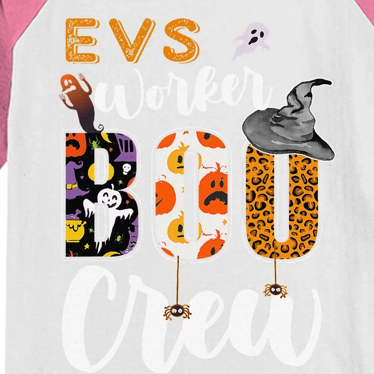 Evs Worker Boo Crew Halloween Environmental Services Match Gift Kids Colorblock Raglan Jersey