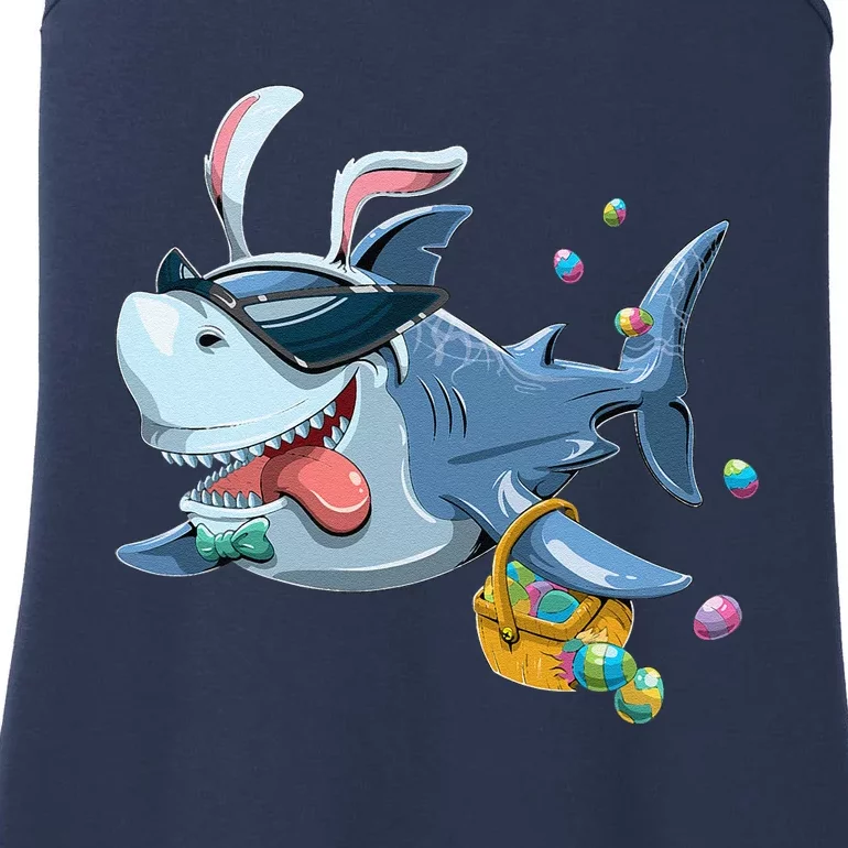 Easter With Cool Shark And Egg Basket Ladies Essential Tank