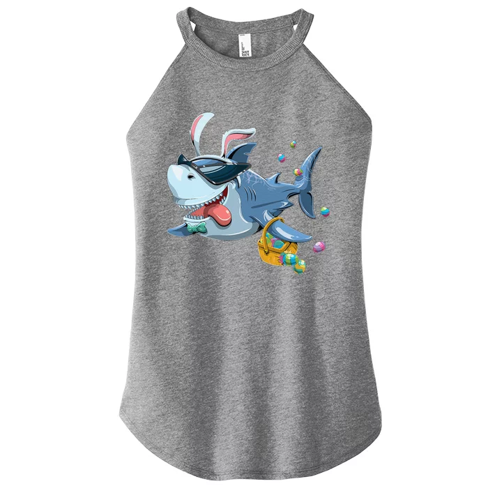 Easter With Cool Shark And Egg Basket Women’s Perfect Tri Rocker Tank