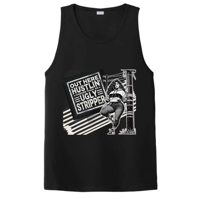 Empowered Woman Distressed Motivational Design Performance Tank