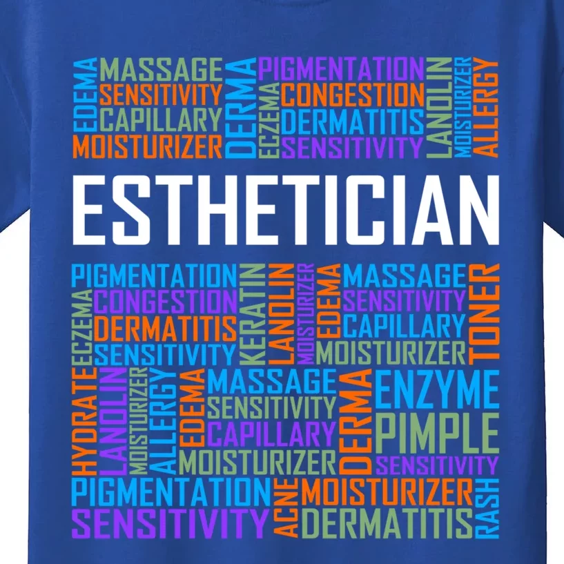 Esthetician Words Funny Gift Aesthetician Beautician Love Gift Kids T-Shirt