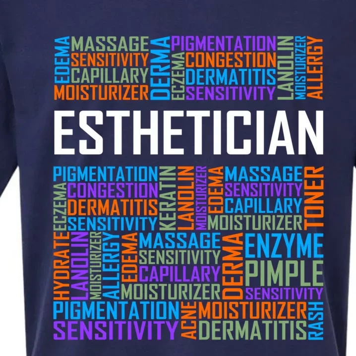 Esthetician Words Funny Gift Aesthetician Beautician Love Gift Sueded Cloud Jersey T-Shirt