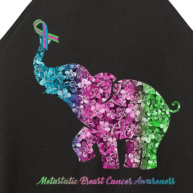 Elephant With Flower Metastatic Breast Cancer Awareness Women’s Perfect Tri Rocker Tank