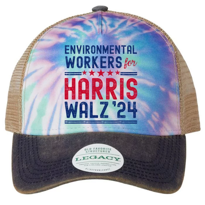 Environmentalists Workers For Harris Walz 2024 Legacy Tie Dye Trucker Hat