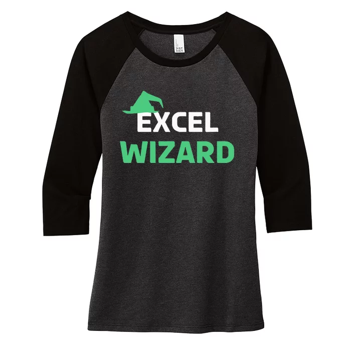 Excel Wizard Funny Spreadsheet Excel Humor Women's Tri-Blend 3/4-Sleeve Raglan Shirt