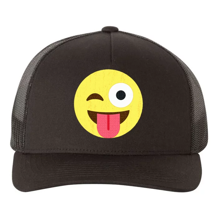 Emoticon Winking Face With Tongue Yupoong Adult 5-Panel Trucker Hat