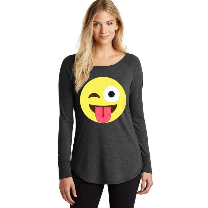 Emoticon Winking Face With Tongue Women's Perfect Tri Tunic Long Sleeve Shirt