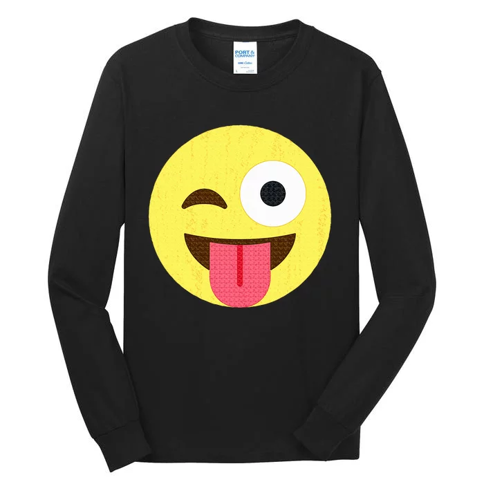 Emoticon Winking Face With Tongue Tall Long Sleeve T-Shirt