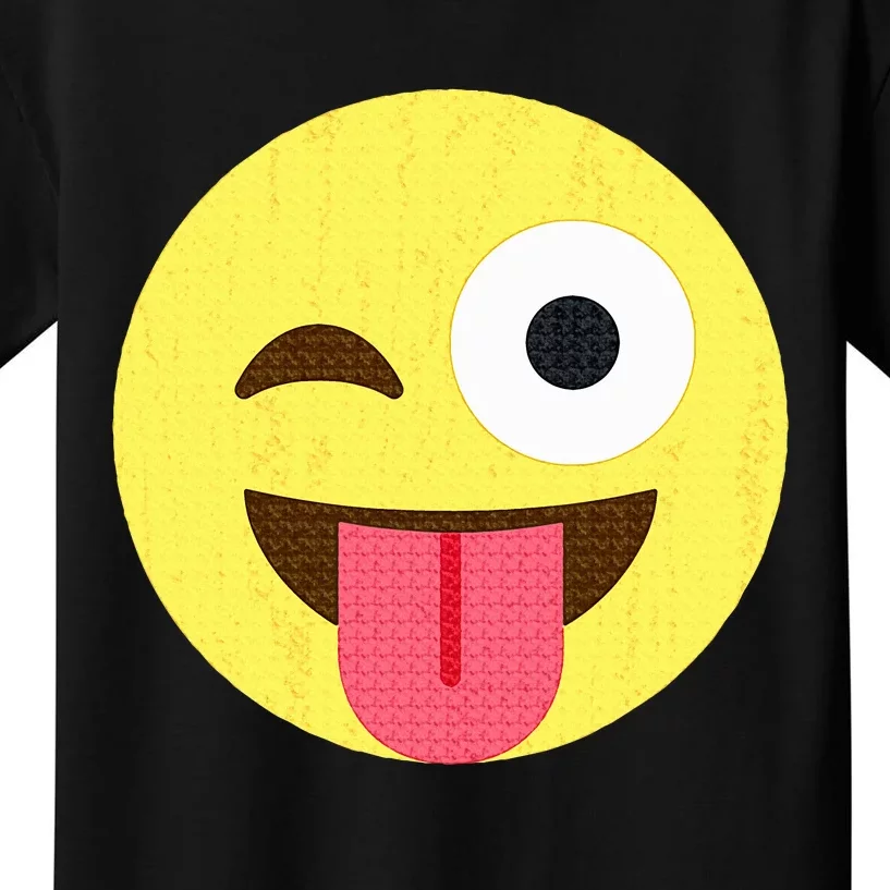 Emoticon Winking Face With Tongue Kids T-Shirt