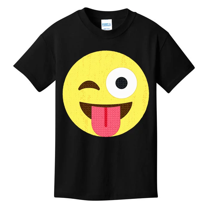 Emoticon Winking Face With Tongue Kids T-Shirt