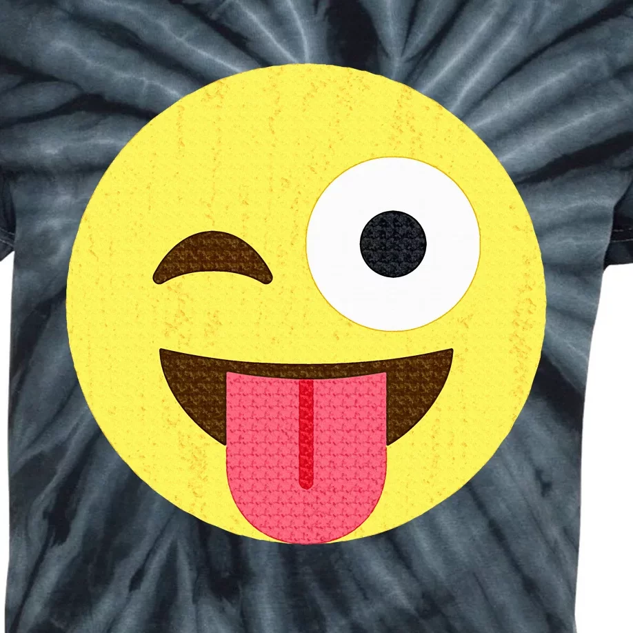 Emoticon Winking Face With Tongue Kids Tie-Dye T-Shirt