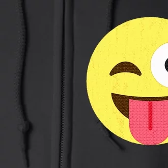 Emoticon Winking Face With Tongue Full Zip Hoodie