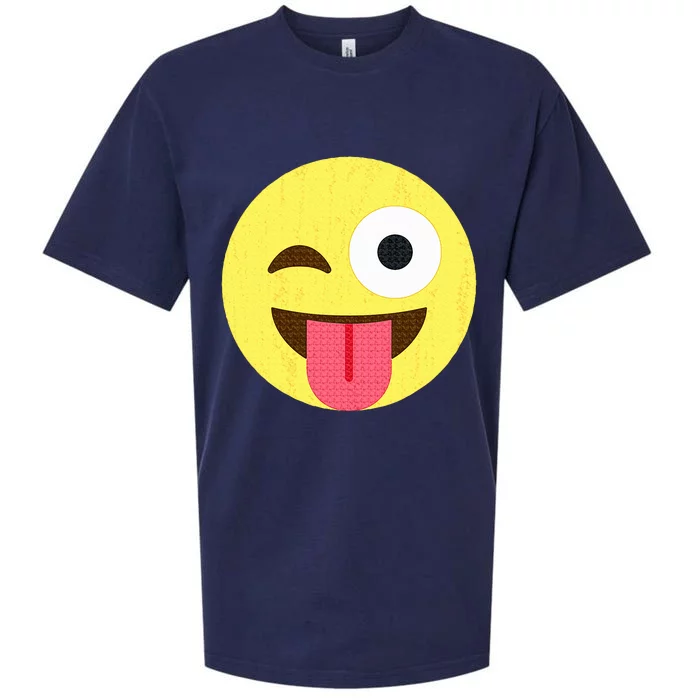 Emoticon Winking Face With Tongue Sueded Cloud Jersey T-Shirt