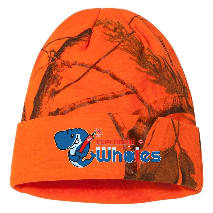 Exploding Whales Funny Whale Joke Kati - 12in Camo Beanie