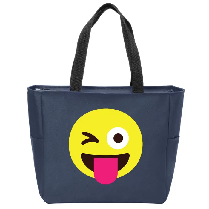 Emoticon Winking Face With Stuckout Tongue And Winking Eye Zip Tote Bag