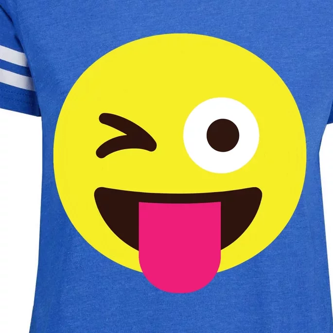 Emoticon Winking Face With Stuckout Tongue And Winking Eye Enza Ladies Jersey Football T-Shirt