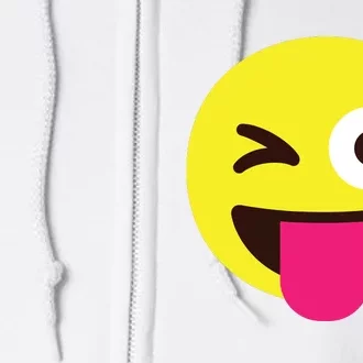 Emoticon Winking Face With Stuckout Tongue And Winking Eye Full Zip Hoodie