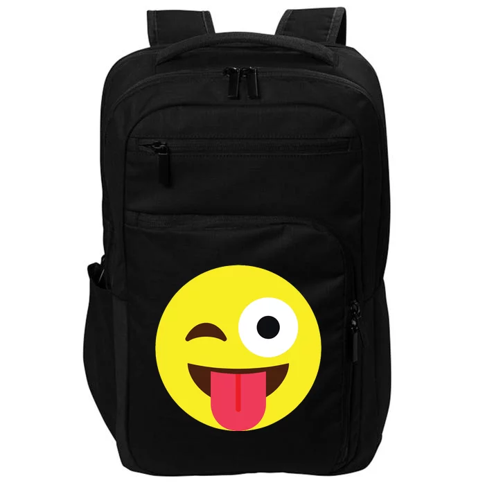 Emoticon Winking Face With Tongue Impact Tech Backpack